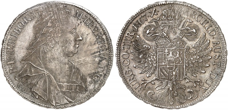 Maria Theresia, 1740-1780. 
Taler 1767, Wien. Dav. 1115, Voglh. 281 / V, Her. 4...