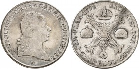 Leopold II., 1790-1792. 
Kronentaler 1792, Mailand. Dav. 1389,Voglh. 302, Her. 45 ss