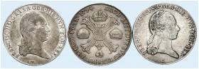 Franz II. (I.), 1792-1835. 
Lot von 5 Stück: Kronentaler 1794, Mailand (2x), 1797, Prag, ¼ Kronentaler 1795, 1797, Kremnitz. Dav. 1180, Voglh. 307, H...