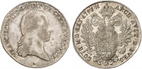 Franz II. (I.), 1792-1835. 
½ Taler 1798, Wien. Her. 377 kl. Rdf., f. ss