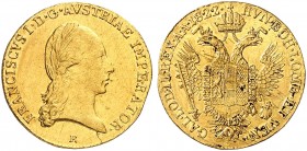 Franz II. (I.), 1792-1835. 
Dukat 1822, Karlsburg. Friedb. 216, Her. 146, Schlumb. 178 Gold Kr., ss
