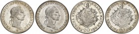 Franz II. (I.), 1792-1835. 
Lot von 2 Stück: 20 Kreuzer 1833, 1835, Kremnitz. Her. 821, 823 vz - St