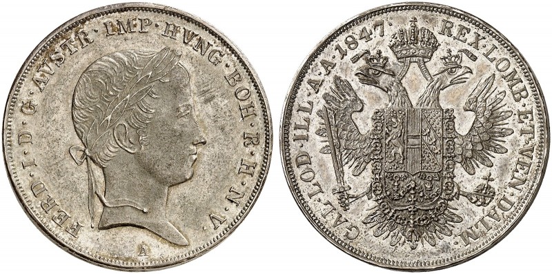 Ferdinand I., 1835-1848. 
½ Taler 1847, Wien. Her. 163 vz - St