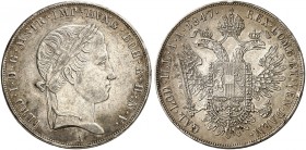Ferdinand I., 1835-1848. 
Taler 1847, Wien. Dav. 14, Voglh. 314 / II, Her. 144 kl. Rdf., f. vz