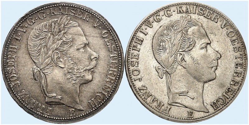 Franz Joseph I., 1848-1916. 
Lot von 2 Stück: Vereinstaler 1865, 1867, Karlsbur...