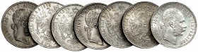 Franz Joseph I., 1848-1916. 
Lot von 21 Stück: 1 Gulden 1872 - 1892, Wien. Her. 572-592 ss, vz