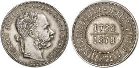 Franz Joseph I., 1848-1916. 
Gulden 1878, Kremnitz, Schemnitzer Erbstollen. Her. 827 RR ! min. Hksp., f. Kr., f. vz
