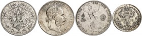 - 2. Republik seit 1945. Lots. 
Lot von 100 Stück: Diverse Münzen und Jetons, u. a. Vereinstaler 1858, Doppelgulden 1891, Wien. Unterschiedlich erhal...