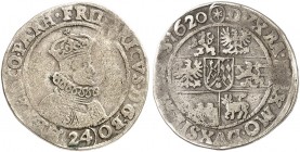 BÖHMEN. Friedrich V. von der Pfalz, 1619-1620. 
Kipper-24 Kreuzer 1620, Kuttenberg. Her. 34 f. ss