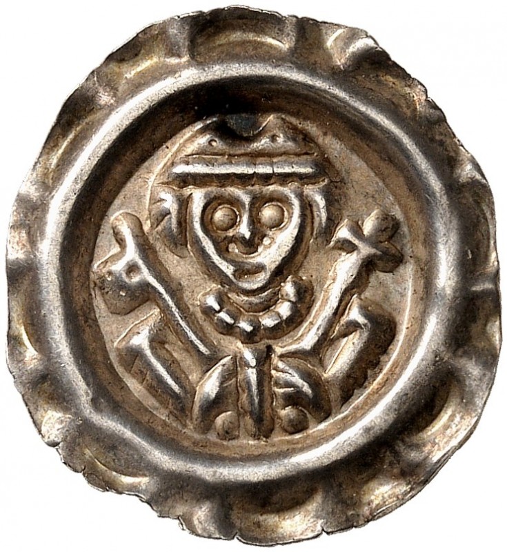 AUGSBURG. - Bistum. Siegfried III. Von Rechberg, 1208-1227. 
Brakteat. Brustbil...