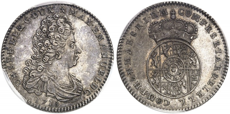 BAYERN. Maximilian II. Emanuel, 1679-1726. 
¼ Taler 1713, Namur. Witt. 1716, Ha...