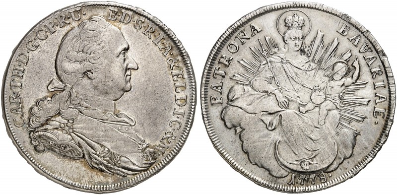 BAYERN. Karl Theodor, 1777-1799. 
Konventions-Madonnentaler 1778, Münzmeister H...