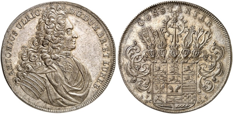 BRAUNSCHWEIG - WOLFENBÜTTEL. Anton Ulrich, 1704-1714. 
Taler 1710, Braunschweig...