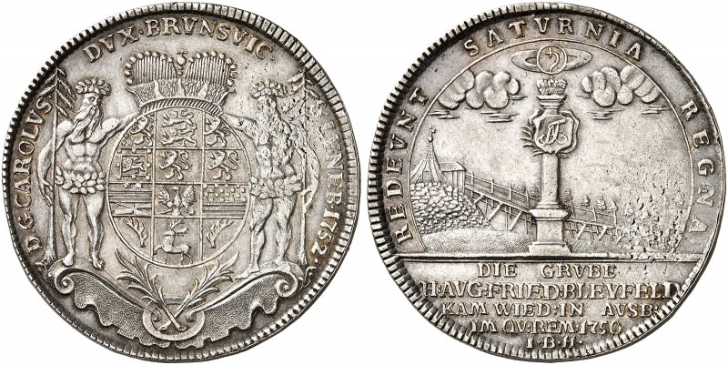 BRAUNSCHWEIG - WOLFENBÜTTEL. Karl I., 1735-1780. 
Taler 1752, Zellerfeld, Ausbe...