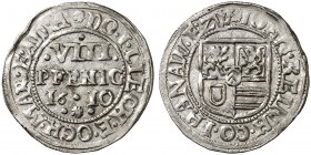 HANAU - LICHTENBERG. Johann Reinhard I., 1599-1625. 
Albus zu 8 Pfennig 1610, Wörth-sur-Sauer. Suchier 415 Var. (LIECH) kl. Rdf., ss - vz