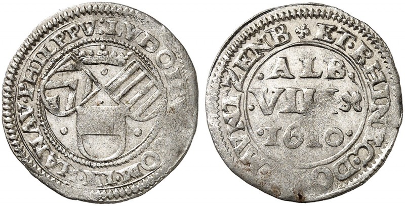 HANAU - MÜNZENBERG. Philipp Ludwig II., 1580-1612. 
Albus zu 8 Pfennig 1610, Ha...