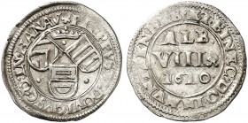 HANAU - MÜNZENBERG. Philipp Ludwig II., 1580-1612. 
Albus zu 8 Pfennig 1610, Hanau. Suchier - , vgl. 46 ss