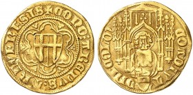 KÖLN. - Erzbistum. Kuno II. Von Falkenstein, 1366-1371. 
Goldgulden o. J. (um 1368), Deutz, Prägung als Koadjutor. Friedb. 788, Noss 135, Felke 412 G...