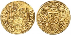 KÖLN. - Erzbistum. Hermann V., Graf von Wied, 1515-1546. 
Goldgulden 1525. Friedb. 805, Noss 616 Gold l. Prägeschwäche, ss