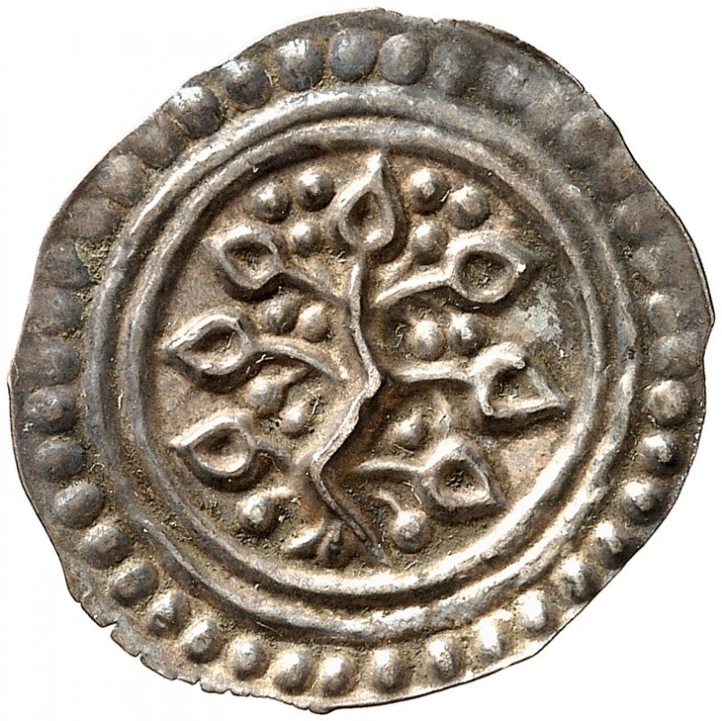 LINDAU. - Abtei. 
Brakteat (um 1190). Linde mit sieben Blättern und sechzehn Bl...