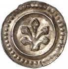LINDAU. - Abtei. 
Brakteat (um 1290). Linde mit fünf Blättern. Berger - , Slg. Bonh. - , Klein / Ulmer 96 ss+