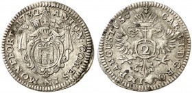 MONTFORT. - Grafschaft. Anton, „der Jüngere“, 1693-1733. 
2 Kreuzer 1732, mit Titel Karl VI. Ebner 271 f. vz