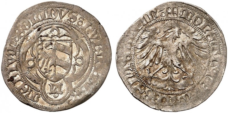 NÜRNBERG. - Stadt. 
½ Schilling o. J. (1465-1467). Kellner 111, Slg. Erl. 79 ss...