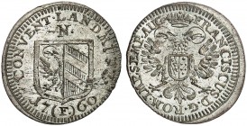 NÜRNBERG. - Stadt. 
Landmünze / 3 Kreuzer 1760, mit Titel Franz I. Kellner 374, Slg. Erl. 731 prfr