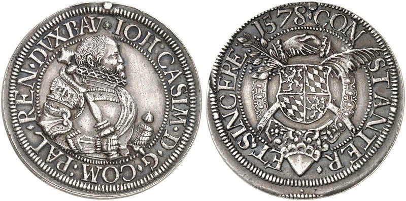 PFALZ. - Kurlinie zu Simmern. Johann Kasimir von Lautern, 1576-1592. 
½ Taler 1...