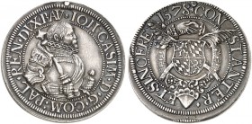 PFALZ. - Kurlinie zu Simmern. Johann Kasimir von Lautern, 1576-1592. 
½ Taler 1578, Heidelberg.. Slg. Noss 248 Var., Slg. Memmesh. 2218 Var. Schöne P...