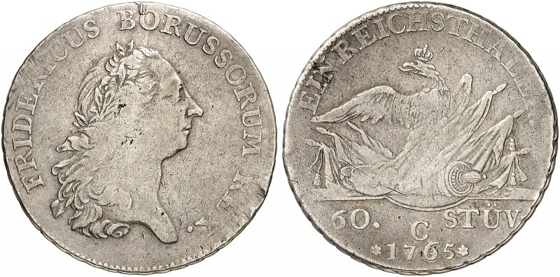 PREUSSEN. Friedrich II., „der Große“, 1740-1786. 
Taler zu 60 Stüber 1765, Klev...