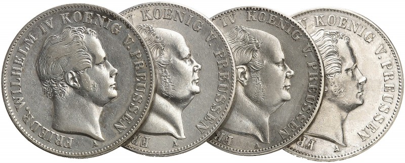 PREUSSEN. Friedrich Wilhelm IV., 1840-1861. 
Lot von 4 Stück: Ausbeutetaler 184...