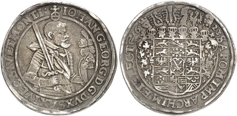 SACHSEN. - ALBERTINISCHE LINIE. Johann Georg I., 1615-1656. 
Ein zweites Exempl...