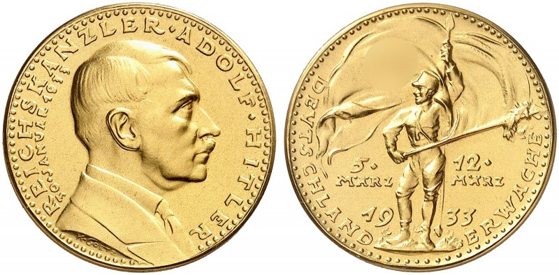 GOETZMEDAILLEN. 
Goldmedaille 1933 (22,7 mm, 6,3 g 750 fein), auf den Sieg bei ...