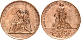 MISCELLANEA. 
Bronzemedaille o. J. (von G. Loos, 42,7 mm), für gewerkliche Verdienste. Thronende Göttin mit Füllhorn und Kranz / Stehende Personifika...