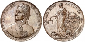 ZEITGESCHICHTE. 
Bronzemedaille 1799 (von Wyon, 38,2 mm), auf die Siege von Erzherzog Karl gegen die Franzosen und das Bündnis mit Russland. Brustbil...