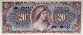 AUSLAND. USA. Military Payment Certificates. 
20 Dollars, Serie 691 (1969). Pi. M 90 kassenfrisch