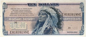 AUSLAND. USA. Military Payment Certificates. 
10 Dollars, Serie 692 (1970). Pi. M 97 kassenfrisch