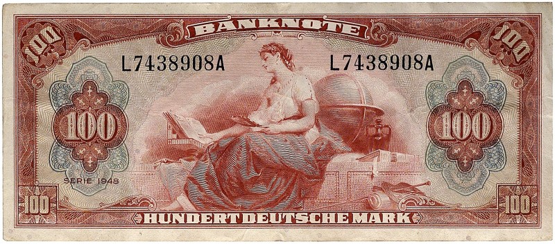 DEUTSCHLAND. BUNDESREPUBLIK DEUTSCHLAND. 
Ein zweites Exemplar. Stärker gebrauc...