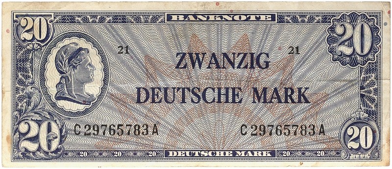 DEUTSCHLAND. BUNDESREPUBLIK DEUTSCHLAND. 
Ein drittes Exemplar. Stärker gebrauc...