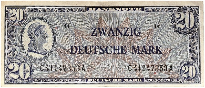 DEUTSCHLAND. BUNDESREPUBLIK DEUTSCHLAND. 
Ein viertes Exemplar. Rs. Büroklammer...