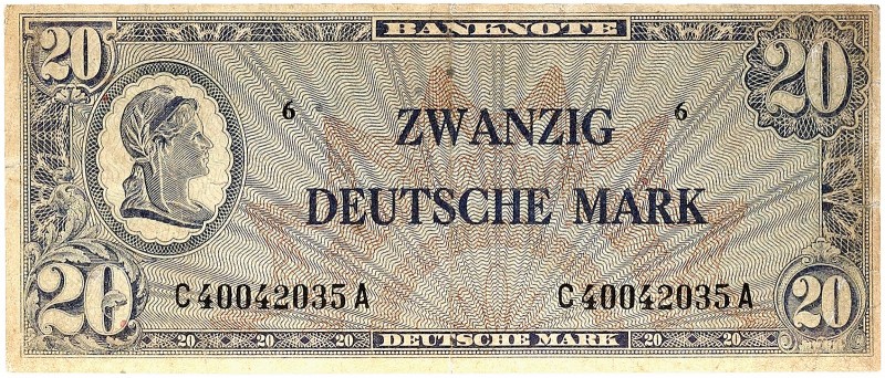 DEUTSCHLAND. BUNDESREPUBLIK DEUTSCHLAND. 
Ein fünftes Exemplar. Farbe verblaßt,...