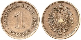 J. 1, EPA 1 
1 Pfennig 1873 D. f. vz / ss