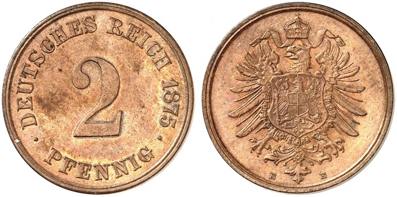 J. 2, EPA 11 
2 Pfennig 1875 E. winz. Kr., f. St / St