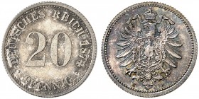 J. 5, EPA 40 
20 Pfennig 1874 H. schöne Patina, St
