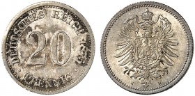 J. 5, EPA 40 
20 Pfennig 1875 H. schöne Patina, St