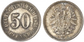 J. 7, EPA 44 
50 Pfennig 1875 C. schöne Patina, St