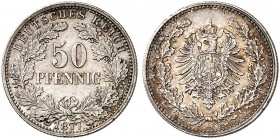 J. 8, EPA 45 
50 Pfennig 1877 H. vz +