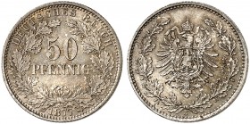 J. 8, EPA 45 
50 Pfennig 1877 J. schöne Patina, St