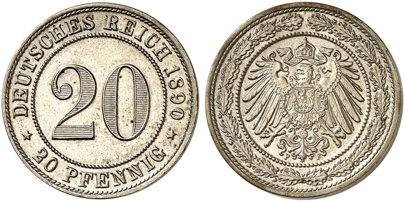 J. 14, EPA 42 
20 Pfennig 1890 F. f. St